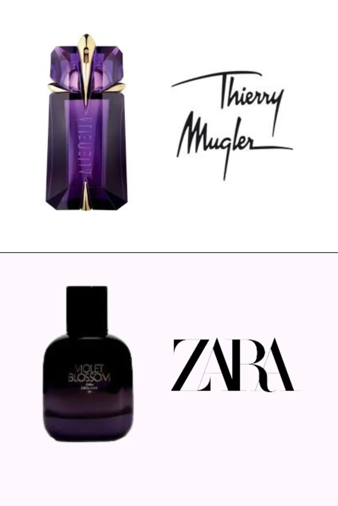 Zara violet blossom and Thierry Mugler Alien