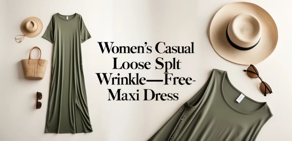 Women’s Casual Loose Split Wrinkle-Free Maxi Dress
