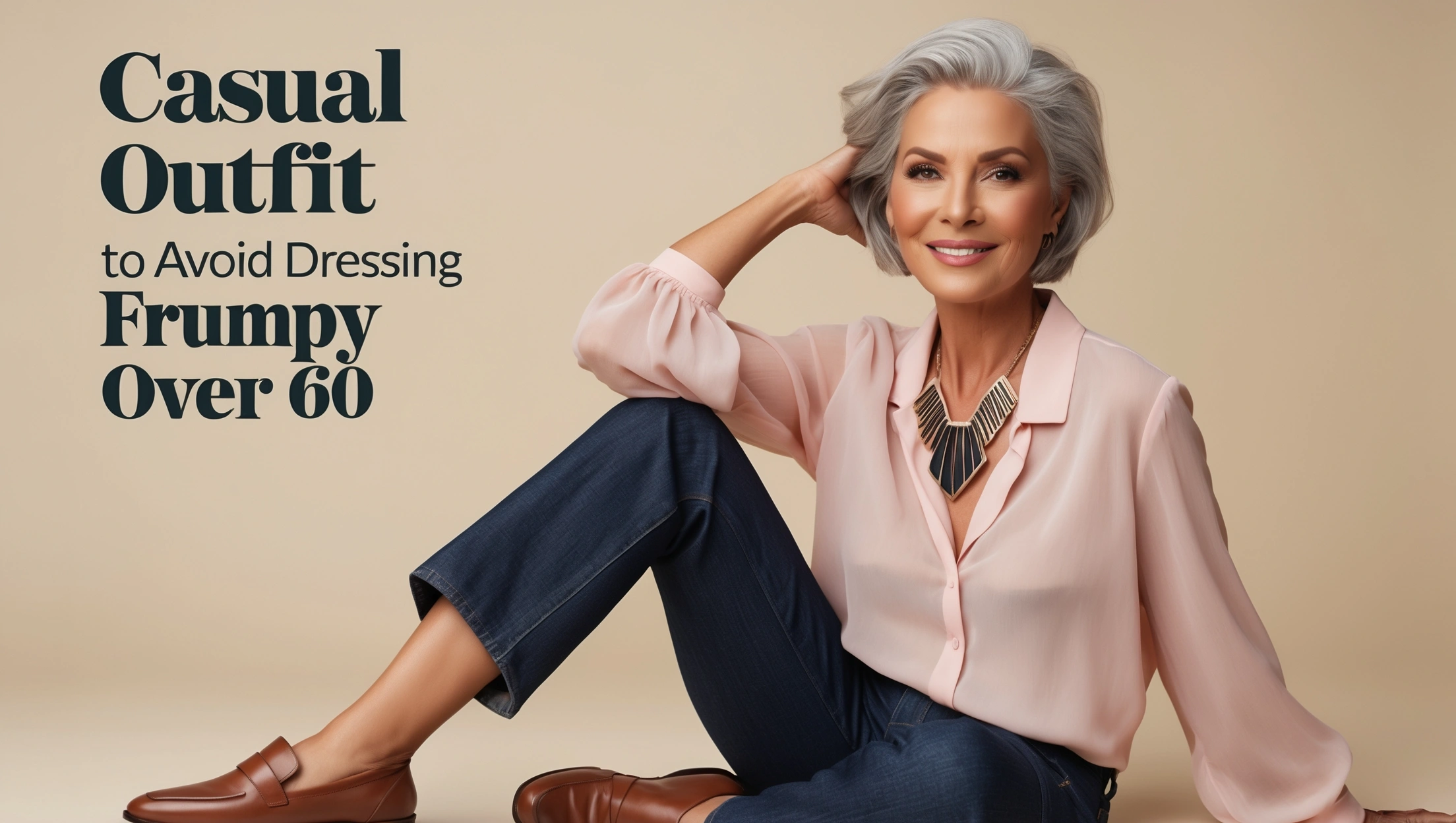 Casual Outfit to Avoid Dressing Frumpy Over 60