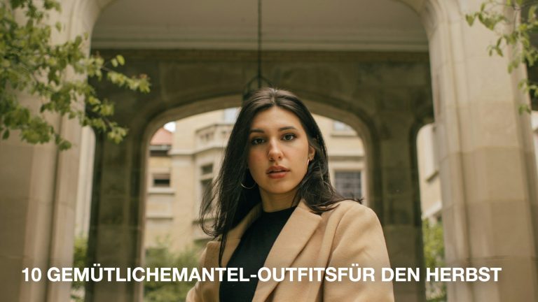 Herbstlicher Mantel-Look mit Schriftzug 10 gemütliche Mantel-Outfits für den Herbst